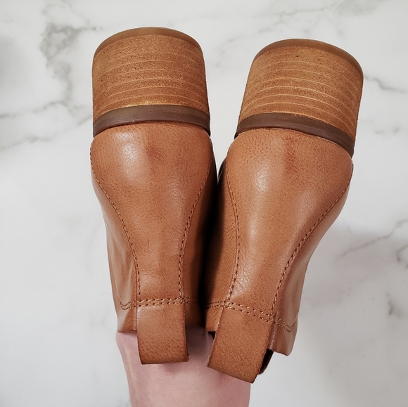 Korks Tasha Leather Ankle Boot Bootie Cognac Brown Size 7.5 - Picture 6 of 7